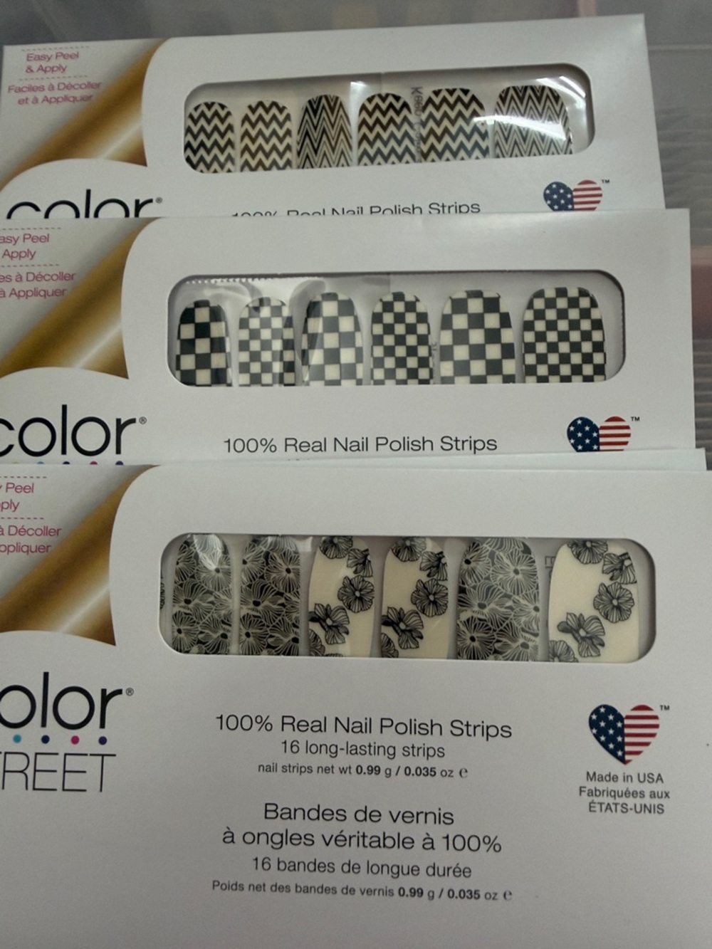 Color Street Black & White Floral and Geometric Nail Strips